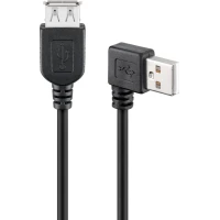 USB-A Extension Cable 90°, 0.15 m, black