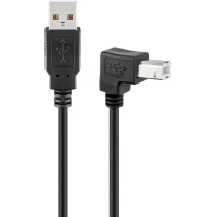 USB-A to USB-B Cable 90°, 3 m, black