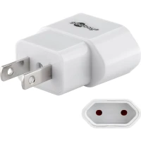 Travel Adapter Europlug to USA/Japan, white
