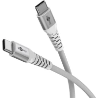 USB-C™ Supersoft Textile Cable with Metal Plugs, 0.5 m, white