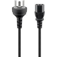 IEC Cord Denmark Type K, 2 m, Black, (3*0.75 mm²)