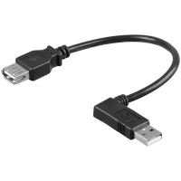 USB-A Extension Cable 90°, 0.3 m, black