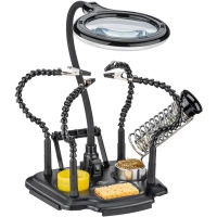Soldering Aid with Magnifying Lamp and Gooseneck Arms