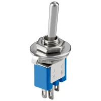 Миниатюрный переключатель, 1x UM, 3 контакта, синий корпус