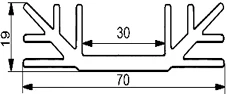 Radiator aluminum profile A4463 19*70*70mm