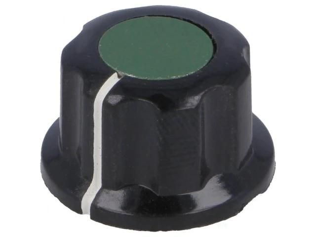 Крышка ручки потенциометра 19мм Чёрно зеленая 6,35мм