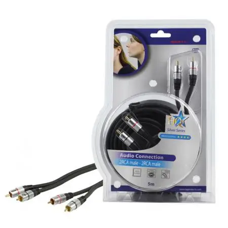 2*RCA-2*RCA kaabel 5m kullatud HQSS