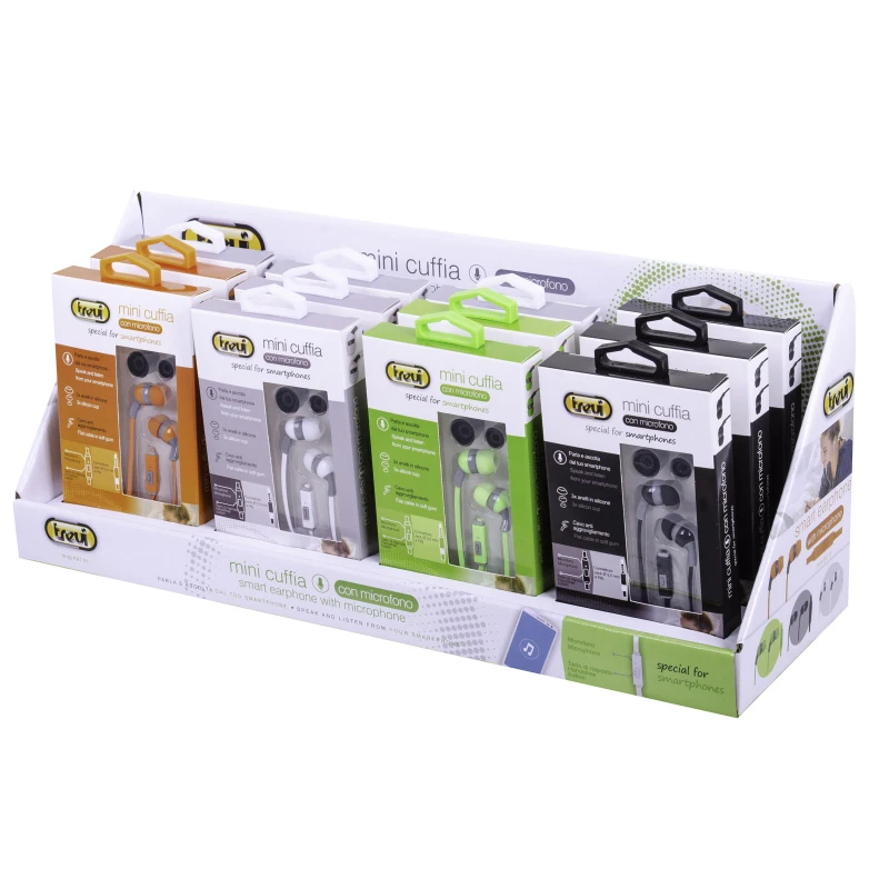 Väikesed kõrvaklapid mikrofoniga, 1.2m juhe, Trevi