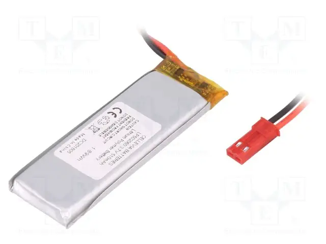 Aku Li-Po 3.7V 510mAh 5x20x60mm juhtmed JST SYR-02T pistikuga