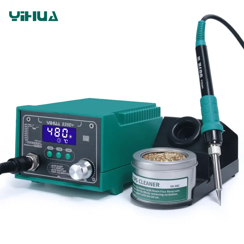 Soldering station iron 75W 200-480 °C holder with cleaning metal sponge