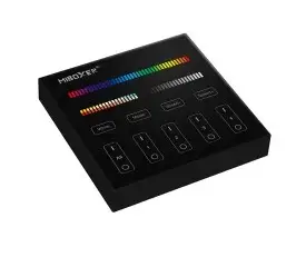 RGB+CCT LED juhtimise seina kontroller 4-tsooni RF 2.4Ghz 2xAAA MiBoxer Must