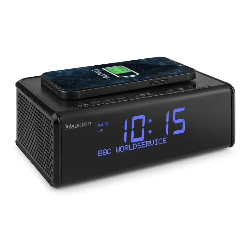 Kellraadio DAB+/FM raadio Cuneo, sinised suured numbrid, must BT