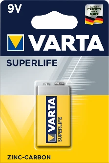 Patarei 9V E-block 6F22 1604 tsink Varta SuperLife