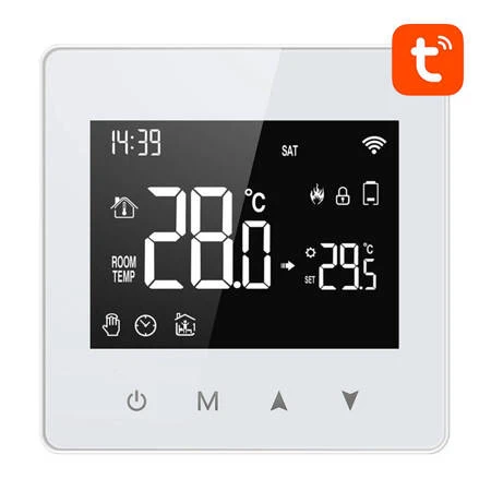 Seina termostaat Avatto zigbee Tuya 3xAAA 3A dry valge