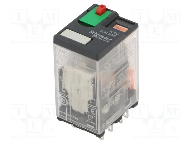 Relee 230VAC DPDT 2x5A/250VAC 0.9W