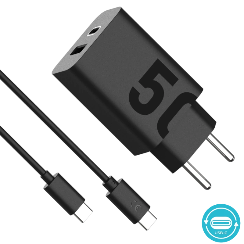 USB зарядное устройство USB-A USB-C порты 50W TurboPower50 USB-C - USB-C кабель 1м черный