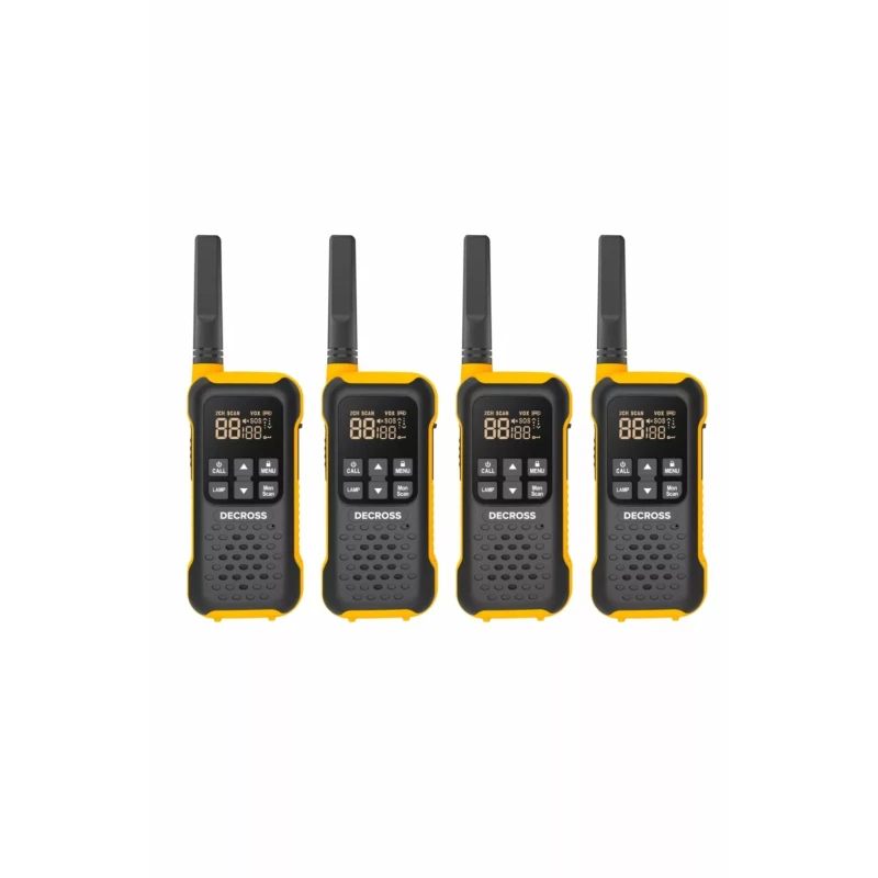 Raadiojaamad Decross DC93 4tk IP67 akud USB peakomplekt