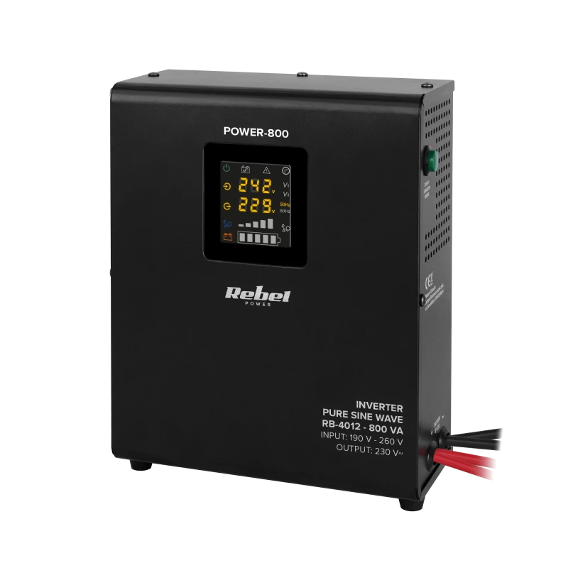 UPS küttele 500W siinus 12V välise akuga Power-800, Must