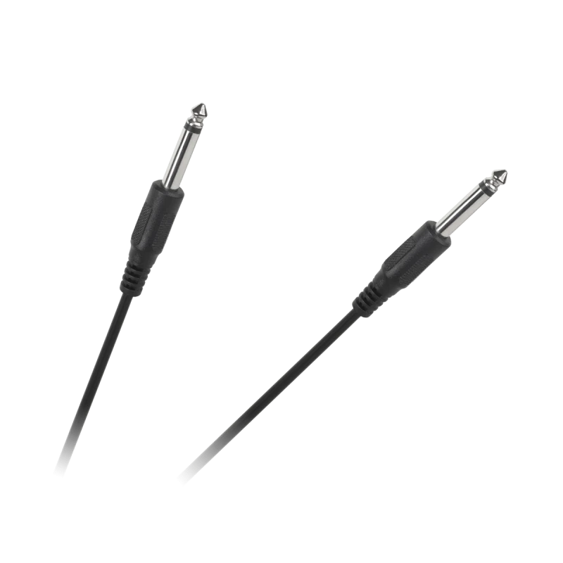 6.3mm mono pistik - 6.3mm mono pistik kaabel 1m must