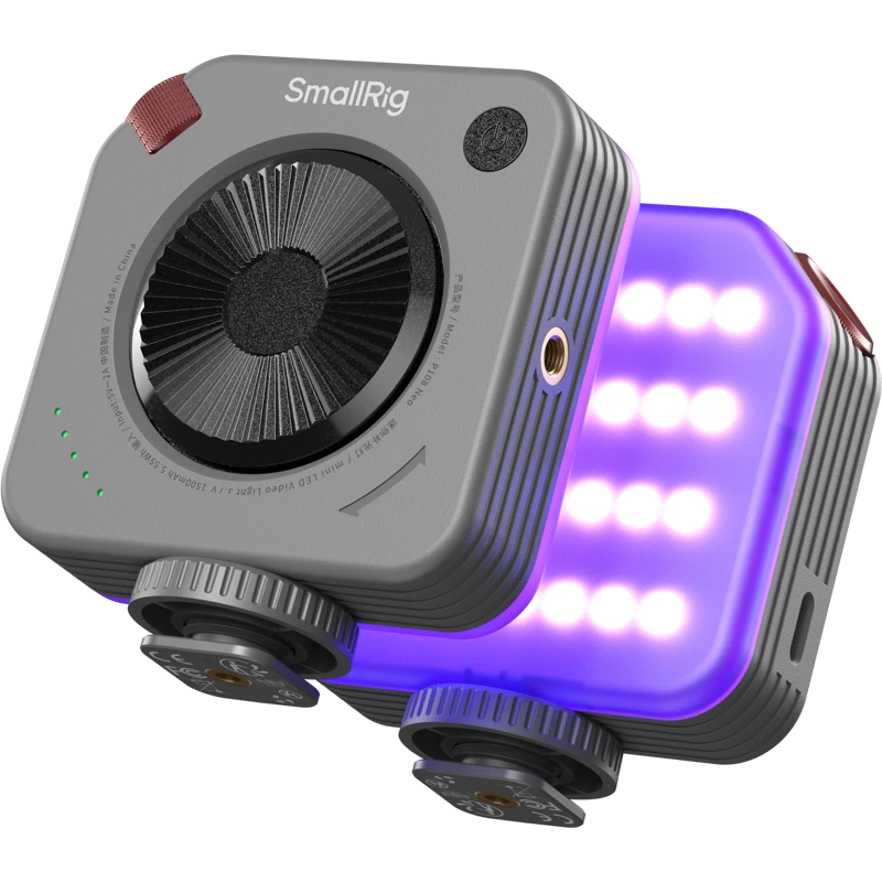 Lisavalgus akuga kaamerale cold shoe Neo Mini P108 hall RGBW