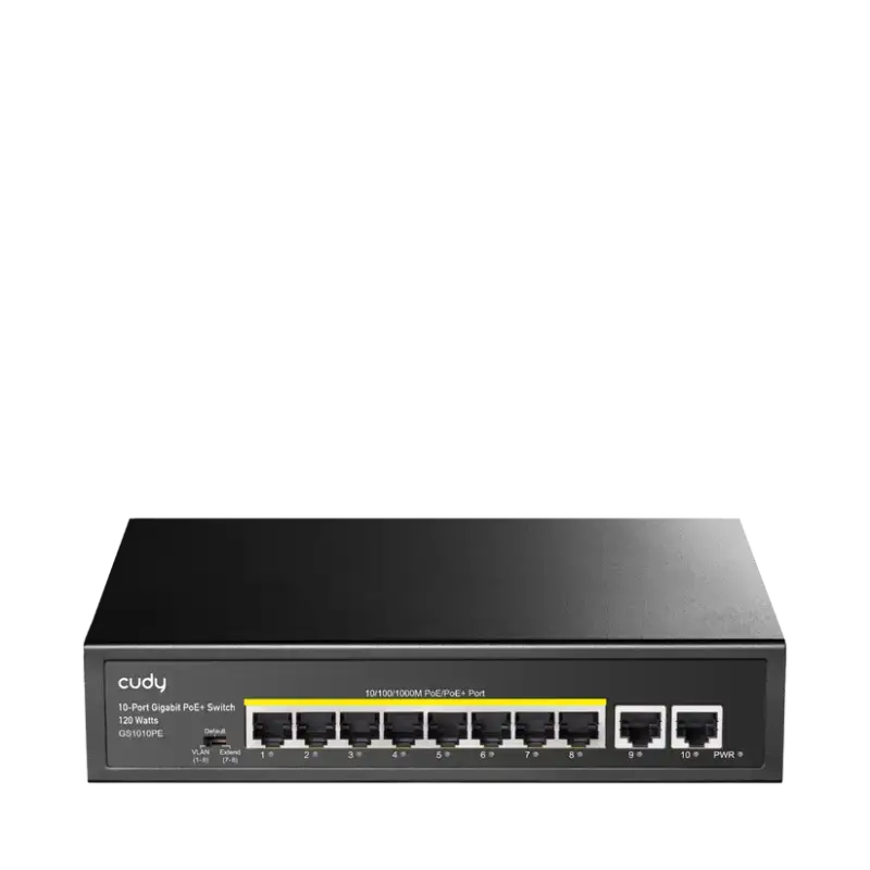 Switch 10 ports, Gigabit PoE, 2 Gigabit Uplink NB!PAKEND KATKI