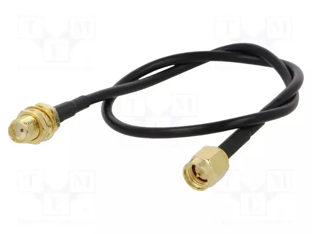 Cable; 0.3m; SMA male,SMA female; black; straight; 50Ω