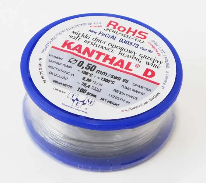 Kanthal resistance wire 0.5mm 6.88ohm/m 70.4m FeCrAl