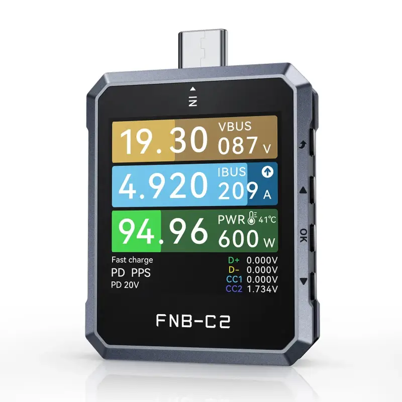 Fnirsi FNB-C2 USB voolu- ja pingetester PD3.1 EPR TBT4 240W