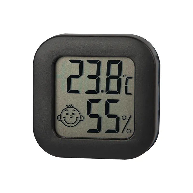 Thermometer-hygrometer 45x45mm, black, 10...90%, -10...+70C