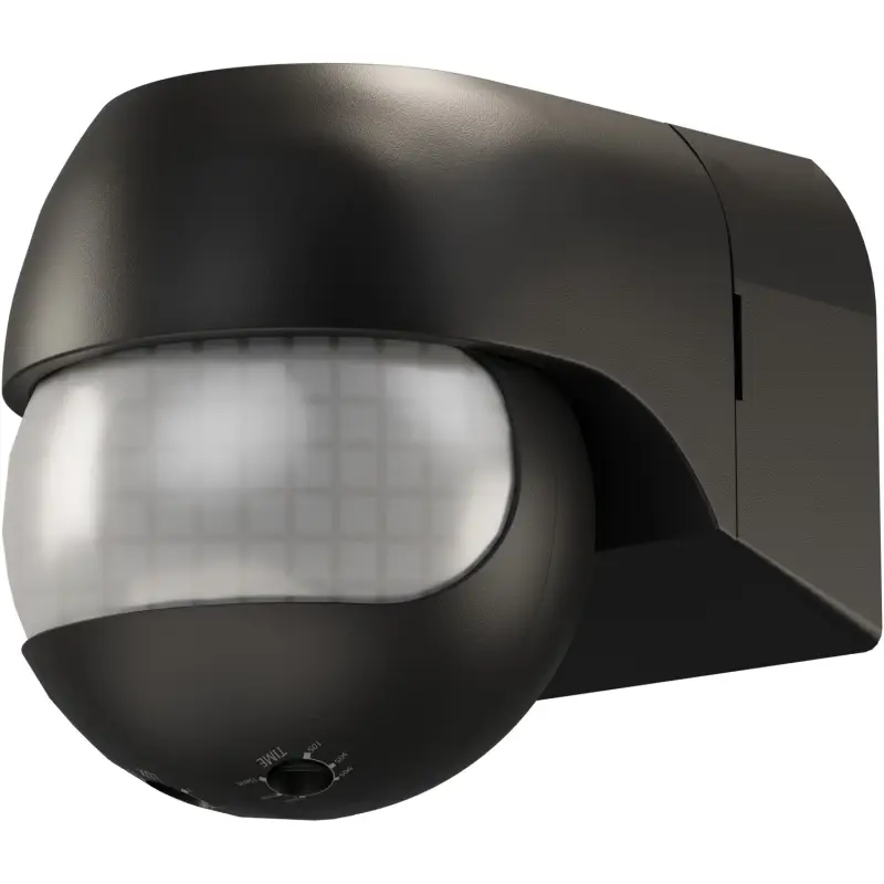 PIR liikumisandur lüliti must 800W seinale IP44