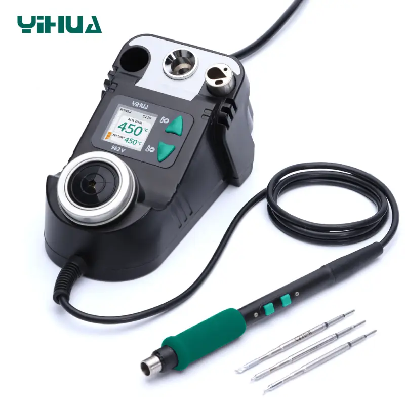 Mini soldering station 40W ESD 90..450deg, 210 quick-change tips, 982-V