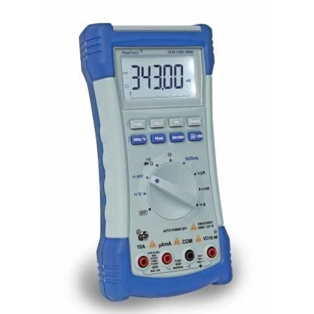 Multimeeter PeakTech 3430 ACA/DCA/ACV/DCV/R/C/f USB CAT III 1000V