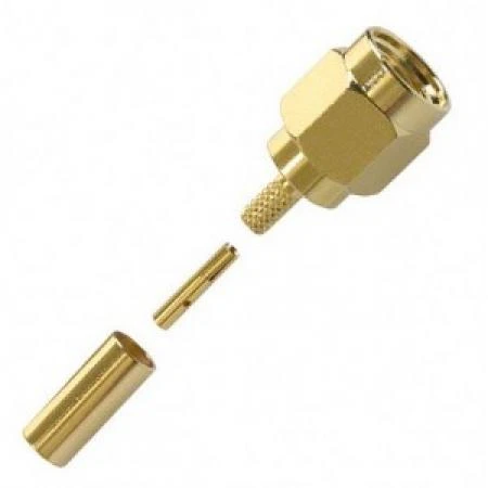 SMA RP connector RG174 crimp gold-plated