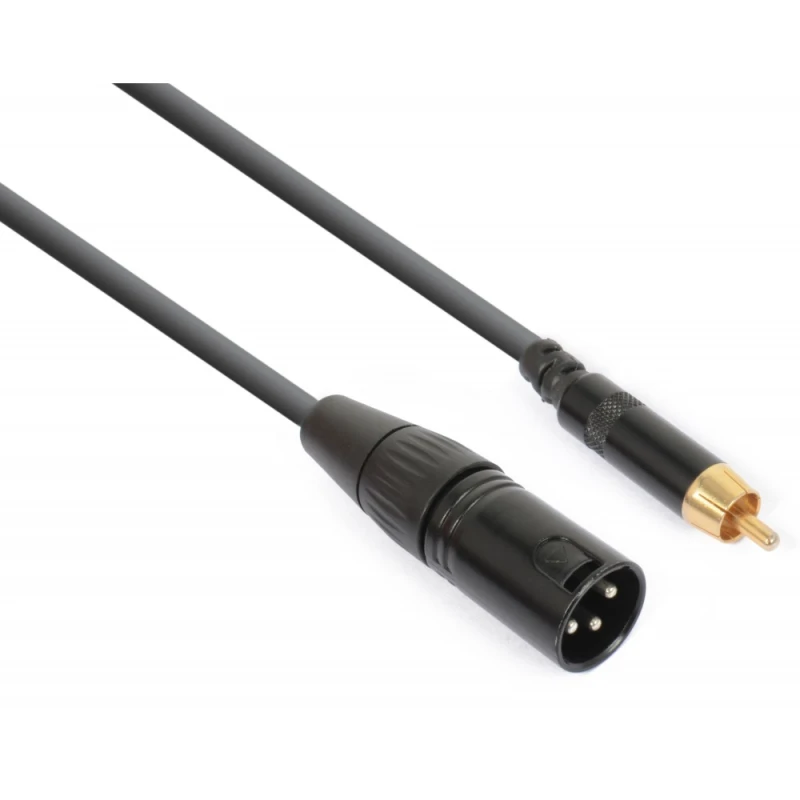 XLR3 plug-RCA plug cable 15cm adapter PD