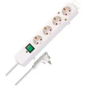 Extension Socket 4-Way 2 m White - 4x Plug With Earth Contact TYPE F
