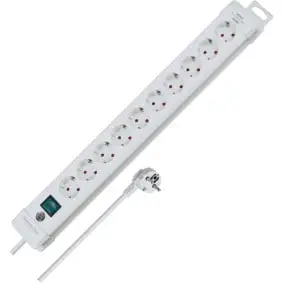 Extension Socket Premium-Line 10-Way 3.00 m White - Protective Contact TYPE F