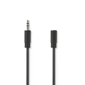 Stereo Audio Cable, 3.5 mm Male, 3.5 mm Female, Nickel Plated, 5.00 m