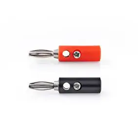 Banana Connector, Straight, Male, Nickel Plated, Screw