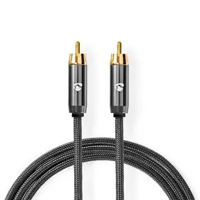 Subwoofer Cable, RCA Male, RCA Male, Gold Plated, 3.00 m