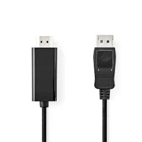 DisplayPort Cable, DisplayPort Male, HDMI™ Connector, 4K@30Hz, Nickel Plated