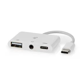 USB Multi-Port Adapter, 3-in-1, USB 2.0, USB-C™ Male, USB-A Female / USB-C™ Female / 3.5 mm Female