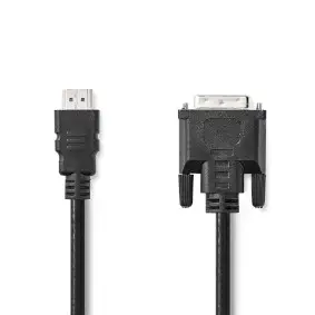 HDMI™ Cable, HDMI™ Connector, DVI-D 24+1-Pin Male, 1080p, Nickel Plated