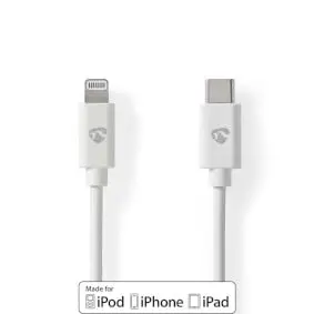 Lightning Cable, USB 2.0, Apple Lightning 8-Pin, USB-C™ Male, 480 Mbps