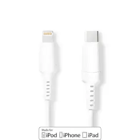 Lightning Cable, USB 2.0, Apple Lightning 8-Pin, USB-C™ Male, 480 Mbps