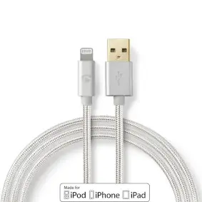 Lightning Cable, USB 2.0, Apple Lightning 8-Pin, USB-A Male, 480 Mbps