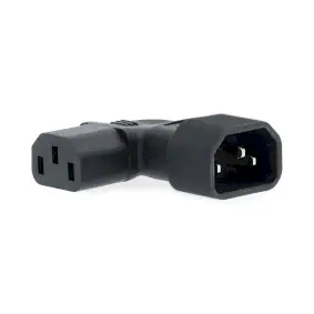 Extension Plug, IEC-320-C13, IEC-320-C14, Angled Left, Nickel Plated