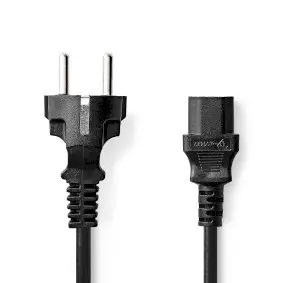 Power Cable, Plug with earth contact male, IEC-320-C13, Straight, Straight