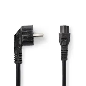 Power Cable, Plug with earth contact male, IEC-320-C5, Angled, Straight