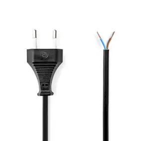 Power Cable, Euro Male, Open, Straight, Straight