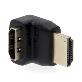 HDMI™ Adapter, HDMI™ Connector, HDMI™ Output, Gold Plated, Angled 270°